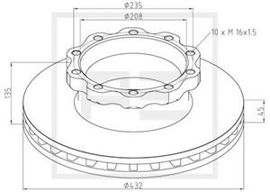 PE Automotive Bremsscheibe vorne  036.119-00A