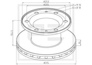 PE Automotive Bremsscheibe vorne  056.104-00A