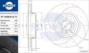 ROTINGER Bremsscheibe Vorderachse  RT 71006HP-GL T5