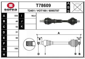 EAI Antriebswelle Vorderachse links  T78609