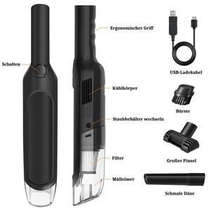 HOMLY Akku-Handstaubsauger 6000PA Mini Handstaubsauger Akku - Portable Autostaubsauger Kabellos