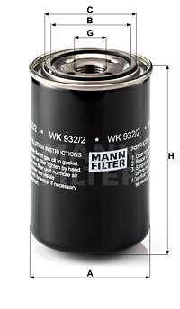 MANN-FILTER Kraftstofffilter  WK 932/2