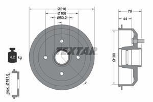 Textar Bremstrommel Hinterachse  94012900