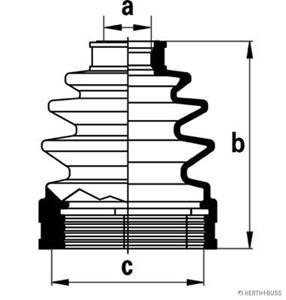 Jakoparts Faltenbalgsatz, Antriebswelle Vorderachse getriebeseitig  J2883012