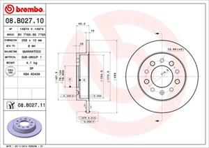 Brembo Bremsscheibe Hinterachse  08.B027.10