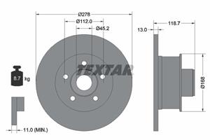 Textar Bremsscheibe Vorderachse  92022000