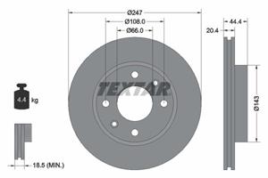 Textar Bremsscheibe Vorderachse  92033800