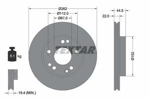 Textar Bremsscheibe Vorderachse  92038600