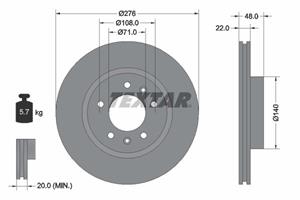 Textar Bremsscheibe Vorderachse  92054400