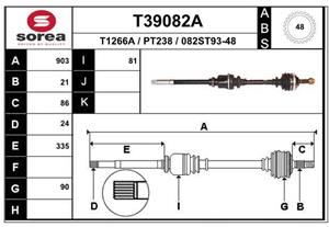 EAI Antriebswelle Vorderachse rechts  T39082A