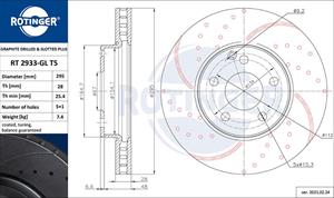 ROTINGER Bremsscheibe Vorderachse  RT 2933-GL T5