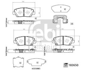 Bremsbelagsatz FEBI BILSTEIN 183650