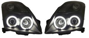 Suzuki Set koplampen passend voor  Swift II 2005-2010 - Zwart - incl. CCFL Angel-Eyes