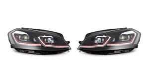 Volkswagen Set 7.5-Look Koplampen passend voor  Golf VII 2012-2017 - Zwart/Rood - incl. Dynamic Runni