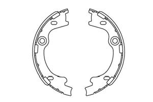 kavoparts KAVO PARTS Bremsbacken HYUNDAI,KIA KBS-3414 583052SA00,583501HA00,583052SA00 Trommelbremsbacken,Bremsbackensatz 583501HA00