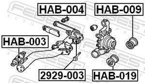 Lagerung, Lenker Hinterachse vorne oben Febest HAB-003