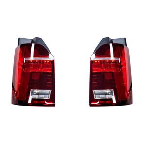 Volkswagen Set LED Achterlichten passend voor  Transporter T6 2015-2020 (met achterklep) - Rood/Smoke
