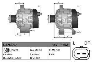 Drehstromgenerator DENSO DAN3007