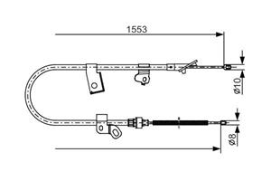 Seilzug, Feststellbremse hinten rechts Bosch 1 987 482 156