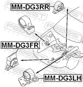 Lagerung, Motor hinten Febest MM-DG3RR