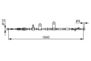 Seilzug, Feststellbremse hinten links Bosch 1 987 482 853