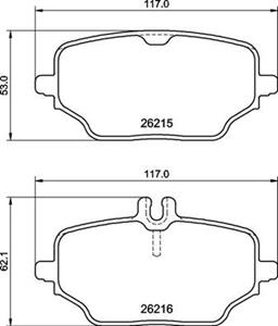 Remblokkenset, schijfrem BREMBO, u.a. für Mercedes-Benz