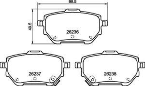 Bremsbelagsatz, Scheibenbremse Hinterachse Brembo P 83 182