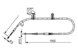 Seilzug, Feststellbremse hinten links Bosch 1 987 477 244