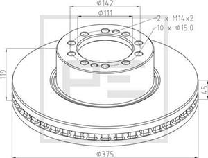 PE Automotive Bremsscheibe vorne  256.053-00A