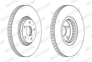 Remschijf FERODO DDF2498LC-1 voorkant/geventileerd/1 stuk