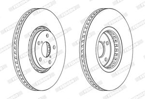 Remschijf FERODO DDF2498RC-1, Vóór, 1 stuk