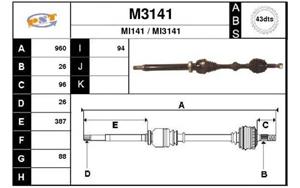 SNRA Antriebswelle - M3141