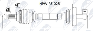 NTY Antriebswelle Vorderachse  NPW-RE-025