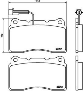 Bremsbelagsatz, Scheibenbremse Vorderachse Brembo P 23 115X