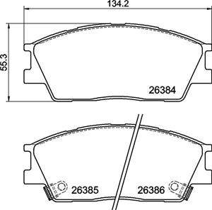 Bremsbelagsatz, Scheibenbremse Vorderachse Brembo P 30 126