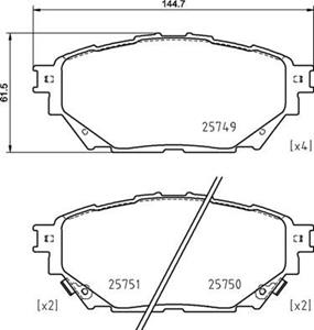 Bremsbelagsatz, Scheibenbremse Brembo P 54 065