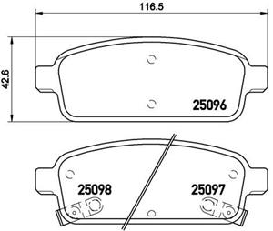 Bremsbelagsatz, Scheibenbremse Hinterachse Brembo P 59 080X