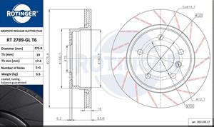 ROTINGER Bremsscheibe Hinterachse  RT 2789-GL T6