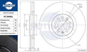 ROTINGER Bremsscheibe Vorderachse  RT 2848-GL