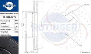 ROTINGER Bremsscheibe Vorderachse  RT 2881-GL T5