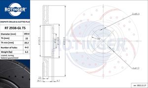 ROTINGER Bremsscheibe Vorderachse  RT 2938-GL T5