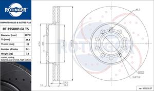 ROTINGER Bremsscheibe Vorderachse  RT 2958HP-GL T5