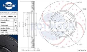 ROTINGER Bremsscheibe Vorderachse  RT 4512HP-GL T5
