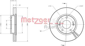 Metzger Bremsscheibe Vorderachse  6110076