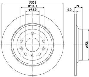 Hella Bremsscheibe Hinterachse  8DD 355 133-481