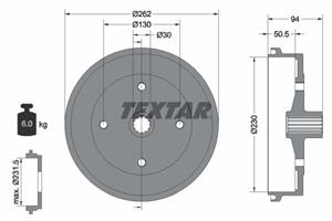 Textar Bremstrommel Hinterachse  94004700