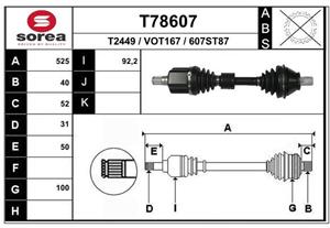 EAI Antriebswelle Vorderachse links  T78607