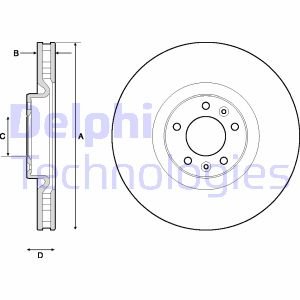 Delphi Bremsscheibe Vorderachse  BG4716C