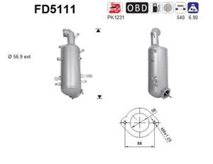 Ruß-/Partikelfilter, Abgasanlage AS FD5111