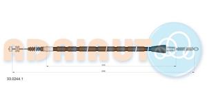 Seilzug, Feststellbremse ADRIAUTO 33.244.1 Links